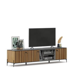 Тумба ТВ 2000 Элиот ЛД 414.010.000 Оникс Серый/Орех фактурный