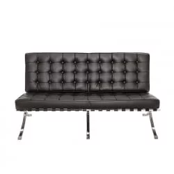 Диван двухместный Everprof Barcelona - 2 экокожа Черный