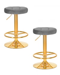 Табурет барный DOBRIN BRUNO GOLD (серый велюр (MJ9-75)) 2 шт