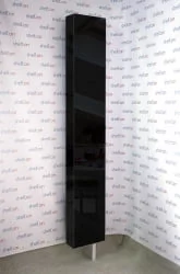 Дизайнерский шкаф в черном глянцевом стекле Лупо Шелф (правый) Венге