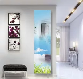 Поворотный зеркальный шкаф Драйв Шелф Арт (левый) Беленый дуб