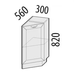 Стол кухонный торцевой (прав) Оливия 72.64