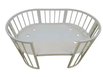 Детская кровать-манеж Merry Happy Mini матовая Белая