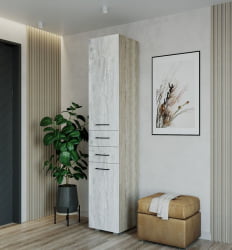 Узкий шкаф в прихожую Пайн ПП 3 Дуб Ривьера Бетон Пайн