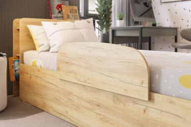 Кровать с основанием Юниор ZO.SMU-02 дуб крафт золотой