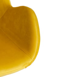 Кресло BOEING ( mod. 9120) / 1 шт. в упаковке металл/вельвет, 42x58x84.5x47см, желтый (HLR 40)/черный