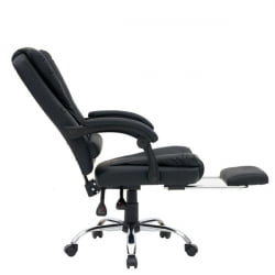 Кресло офисное с функцией вибромассажа CROMEX (КРОМЕКС) Chill MS-005 экокожа черное