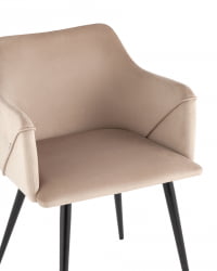 Стул с подлокотниками Джоэл велюр Бежевый