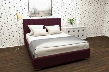 Кровать 180 на 200 Терра с ортопедическим основанием Цвет фасада: Красный; Материал фасада: Металл/Велюр; Спальное место: 1800х2000 мм