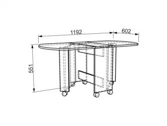 Журнальный столик на колесиках Модуль №03 Венге