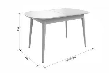 Раздвижной овальный стол Сальса Белый