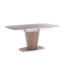 Стол FANCY МДФ HPL, 120-160х85х75 см, Дуб трюфель/Белый