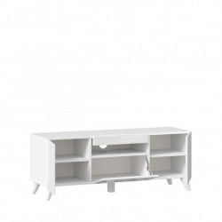 ТВ тумба Бруклин 1200 с опорами Белый глянец