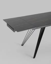 Обеденный стол раскладной Пандора 160-240 Черный мрамор