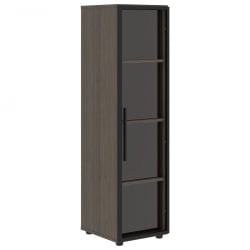 Шкаф-колонка со стеклянной дверью в металлической раме (правый) VELION VMCS 40.2 R Дуб Сильвер