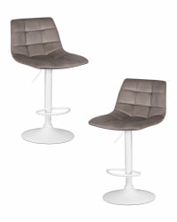 Стул барный DOBRIN TAILOR WHITE (серый велюр (MJ9-75)) 2 шт