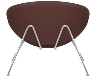 Кресло дизайнерское DOBRIN EMILY (коричневый винил YP5, хромированная сталь) 2 шт