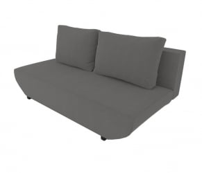 Диван велюр Классик Мини без подлокотников (Berhouse) Цвет фасада: Серый Велюто 12; Тип: Прямой; Материал фасада: Металл/Велюр