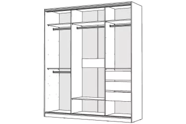 Белый шкаф-купе с зеркалом Виктория 1800х584х2300, Белый 18ДЗДЗ-ЯШШШ-Б 310-813