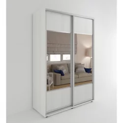 Шкаф с зеркалом Акцент-Дуэт Д 1200х600 Выбеленное дерево