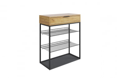 Обувница Краш LMN-13 черный муар/дуб крафт золотой