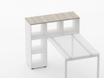 Стеллаж к столу Deka 9.08.12 Дуб Сантана светлый/Белый