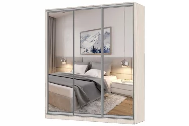 Шкаф-купе 3-х дверный Виктория 2000х584х2300, Бодега светлая 20ДЗДЗДЗ-ЯЯПП-Бс 310-3307