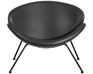 Кресло дизайнерское DOBRIN EMILY (черный винил YP16, черное основания) 2 шт