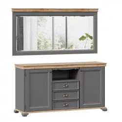 Комод с зеркалом Амели Оникс серый