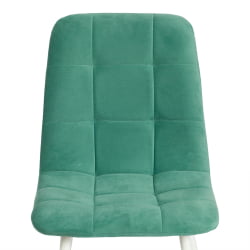 Стул CHILLY MAX Велюр/металл , 45 х 54 х 90 см , бирюзово-зеленый/белый