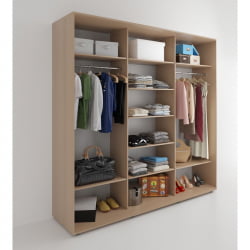 Шкаф-купе 3-х дверный Акцент-Дуэт Д 1800х600 Дуб молочный