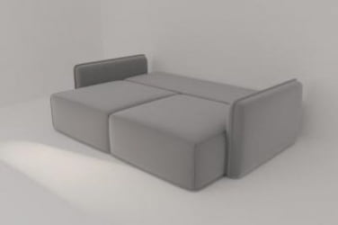 Серый диван Сордален (Berhouse) Цвет фасада: Серый велюр; Тип: Прямой; Материал фасада: Металл/Велюр