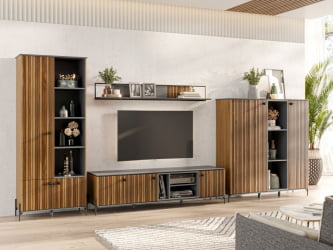 Гостиная Элиот №1 Оникс Серый/Орех фактурный