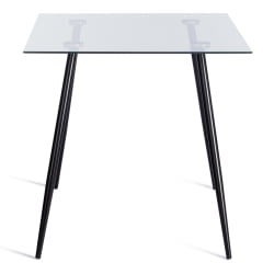 Обеденный стол SOPHIA (mod. 5003) металл/стекло (8мм), 110 х 80 х 75 см, черный / прозрачный