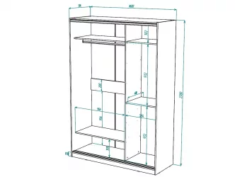 Белый шкаф-купе с зеркалом Виктория 1600х584х2300, Белый 16ДЗЗЗДЗЗЗ-ПШ-Б 310-394