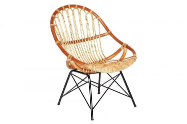 Кресло Secret De Maison Petunia (mod. 01 5088 SP KD/1-1) натуральный ротанг/металл, 80х61х66см, светлый мед/черный
