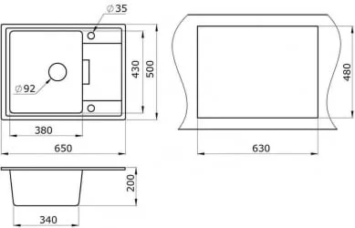 Кухонная мойка GRANULA 6503 Пирит