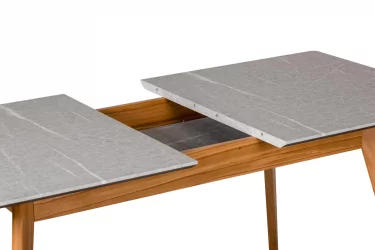 Стол раскладной Лунд 120-160 БУК-Мрамор Бьянко