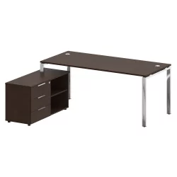 Письменный стол с полками и ящиками METAL SYSTEM DIRECT БГ.СРТ-5.8 Л Венге Цаво
