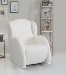 Кресло-качалка Micuna Wing Flor White/Leatherette Grey