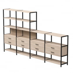 Набор стеллажных систем Everprof EVO №13 Дуб Соната Черный