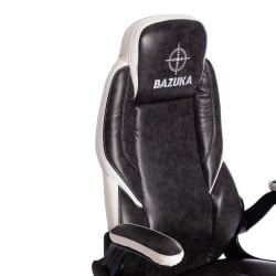 Кресло BAZUKA кож/зам, серый/белый , 2TONE/2TONE перф/36-01