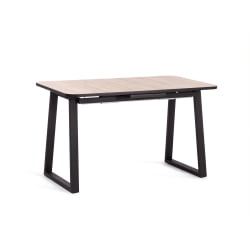 Стол MALTIDO ЛДСП/HPL/металл, 130 х 75+30 х 75 см, Агат серый/черный