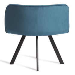 Комплект (стол, 4 стула) QUADRON (mod. PT14) Стол: МДФ/металл, стул: металл/велюр, 100х100х73 см, 69х56х71 см, Blue (синий) HLR62/черный