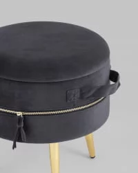 Банкетка Тильда с ящиком велюр Антрацит