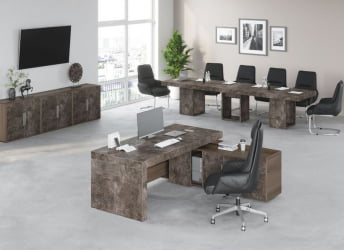 Кабинет руководителя B-TONE №5 Вяз Бетон темный