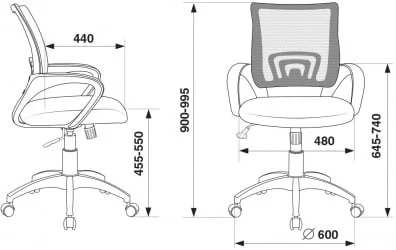 Кресло офисное Бюрократ CH-W695N/DG/TW-12 Темно-серый