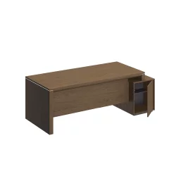 Стол руководителя левый на опорной тумбе малой VELAR ВЛ 148 ДТ Дуб табачный