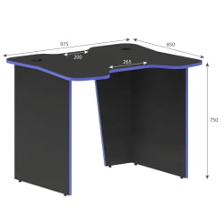 Компьютерный стол с надстройкой SKILLL SKL 100CB антрацит/синий