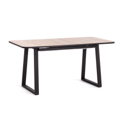 Стол MALTIDO ЛДСП/HPL/металл, 130 х 75+30 х 75 см, Агат серый/черный